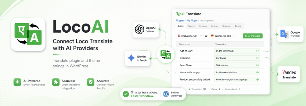 LocoAI AI translation addon for Loco Translate