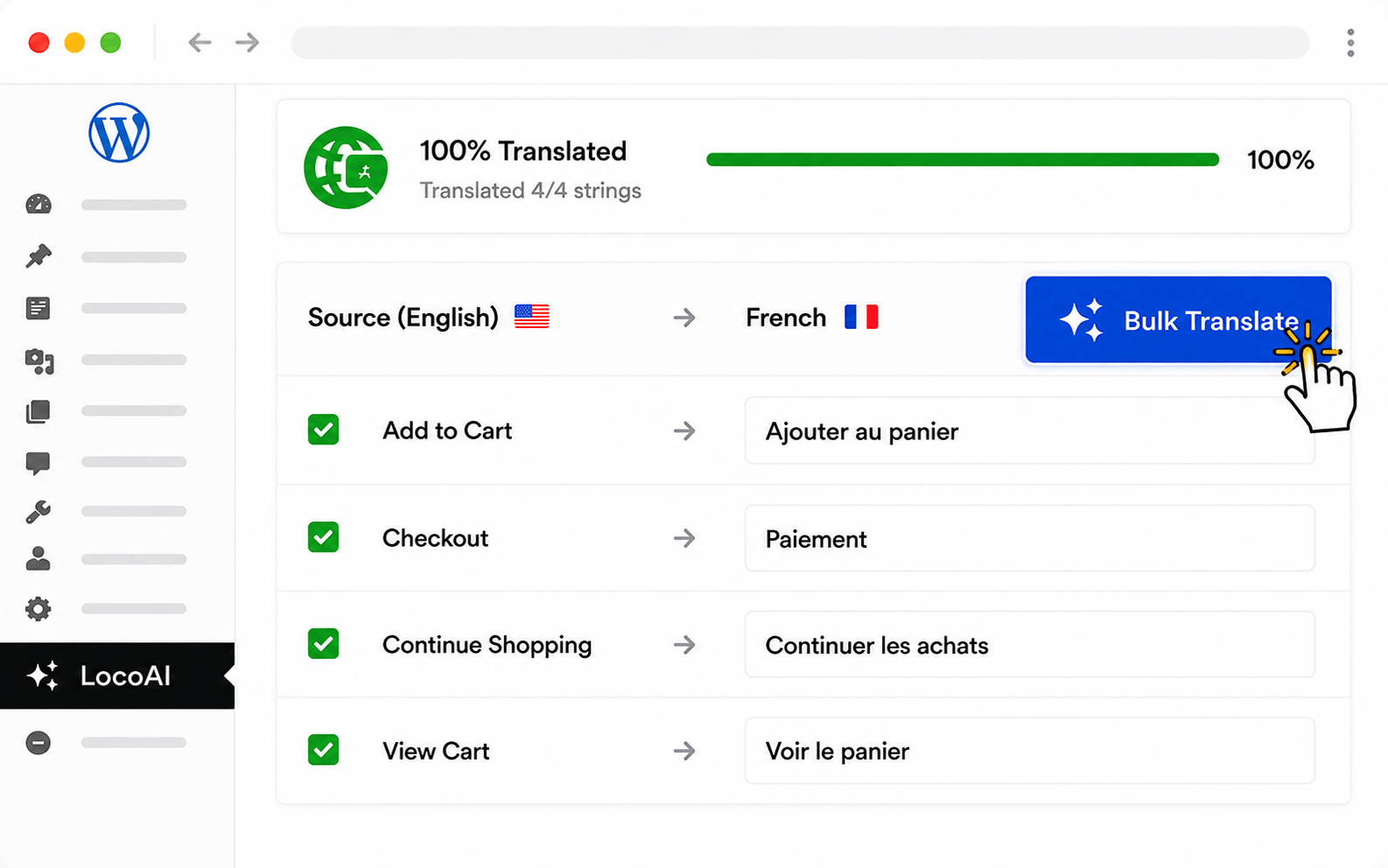 Loco Translate strings AI-translated with DeepL via LocoAI